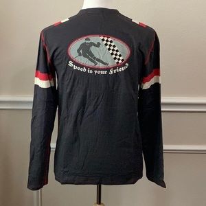 Alp-n-Rock VINTAGE SKI long sleeve tee- Charcoal